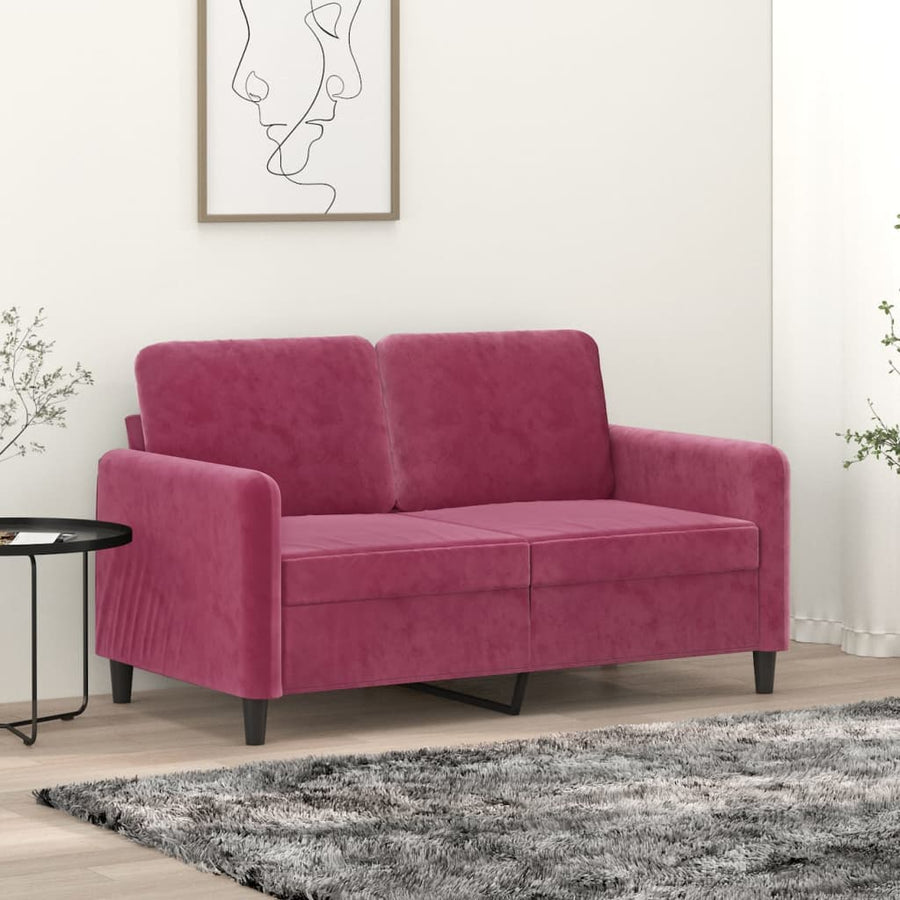 Tweezitsbank Fluweel 120 cm Wijnrood