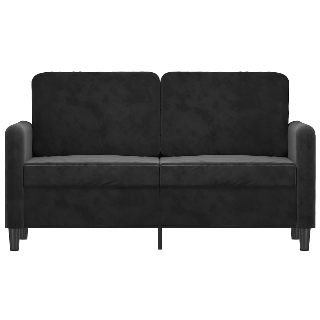 Tweezitsbank Fluweel 120 cm Zwart
