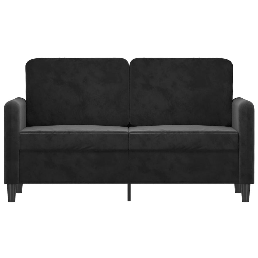Tweezitsbank Fluweel 120 cm Zwart