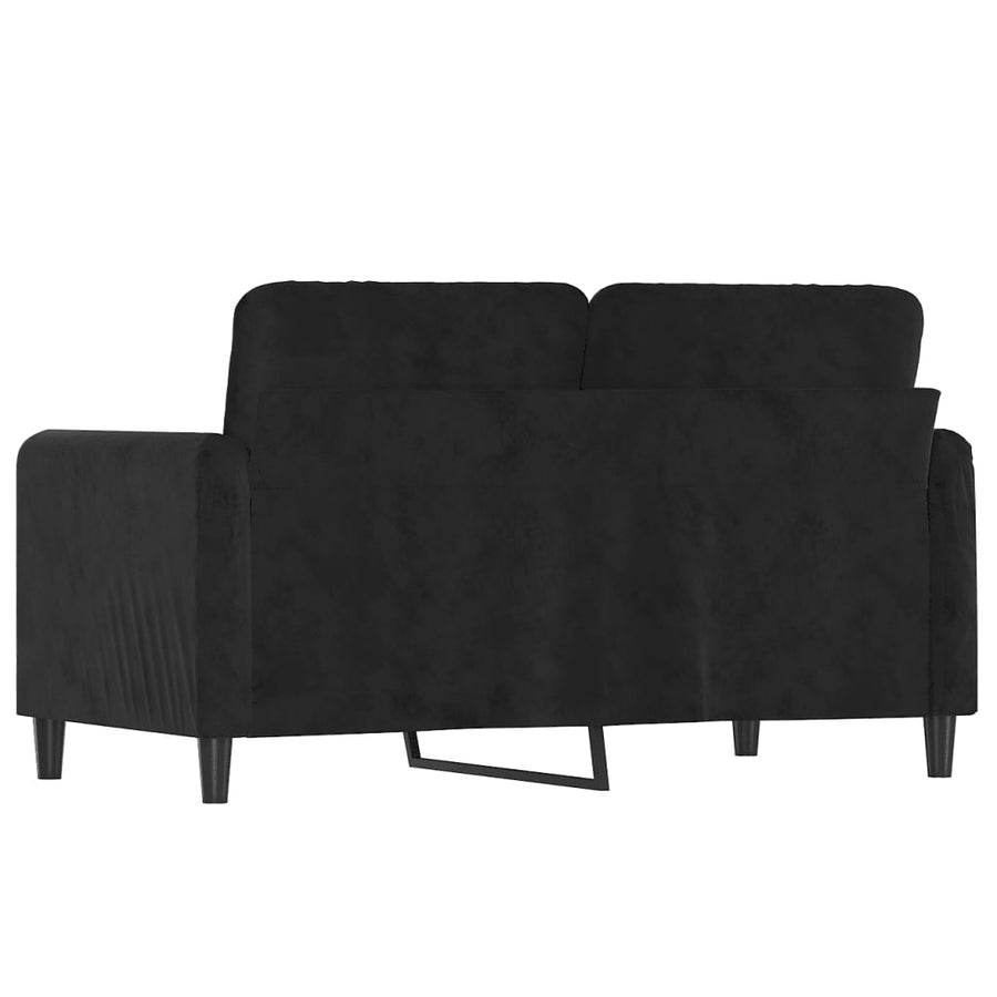 Tweezitsbank Fluweel 120 cm Zwart