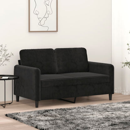 Tweezitsbank Fluweel 120 cm Zwart