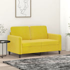Tweezitsbank 120 cm fluweel geel