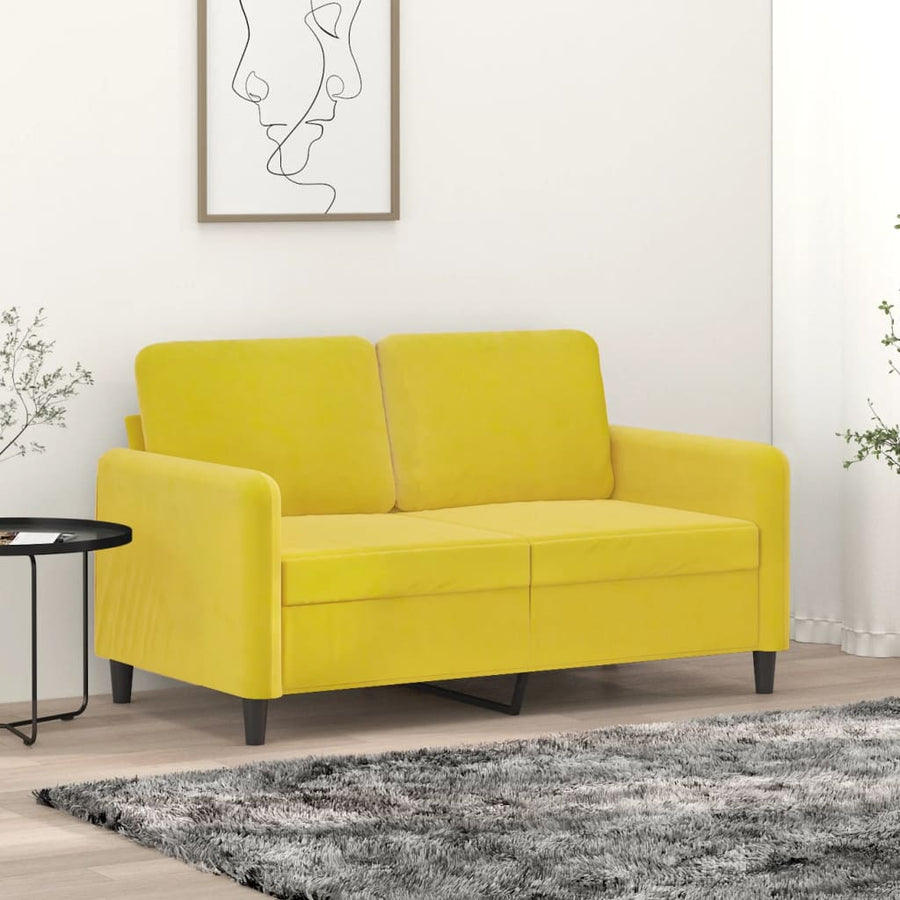 Tweezitsbank Fluweel 120 cm Geel