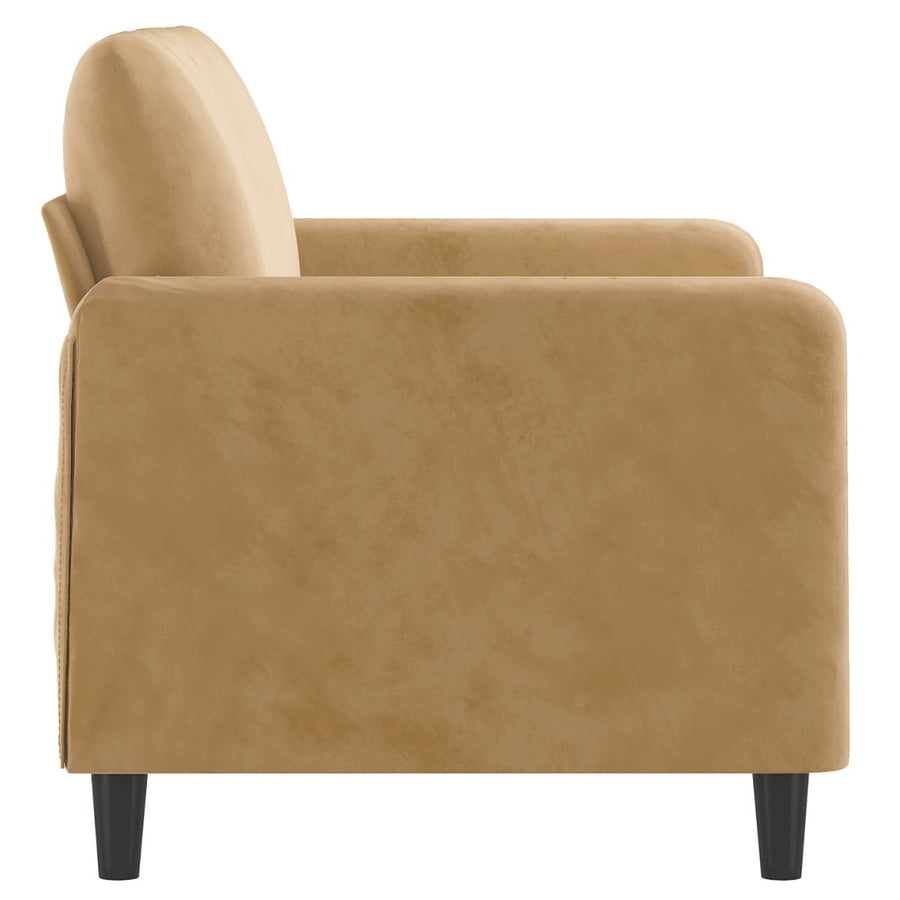 Tweezitsbank Fluweel 120 cm Bruin