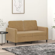 Tweezitsbank 120 cm fluweel bruin