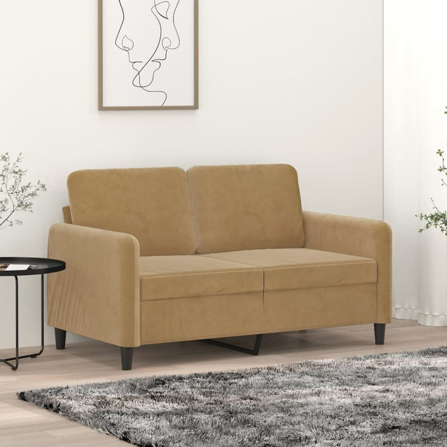 Tweezitsbank Fluweel 120 cm Bruin