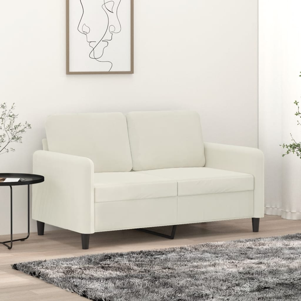 Tweezitsbank Fluweel Kleurig 120 cm Crème