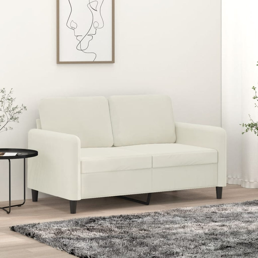 Tweezitsbank Fluweel Kleurig 120 cm Crème