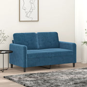Tweezitsbank 120 cm fluweel blauw