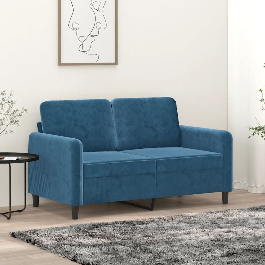 Tweezitsbank Fluweel 120 cm Blauw