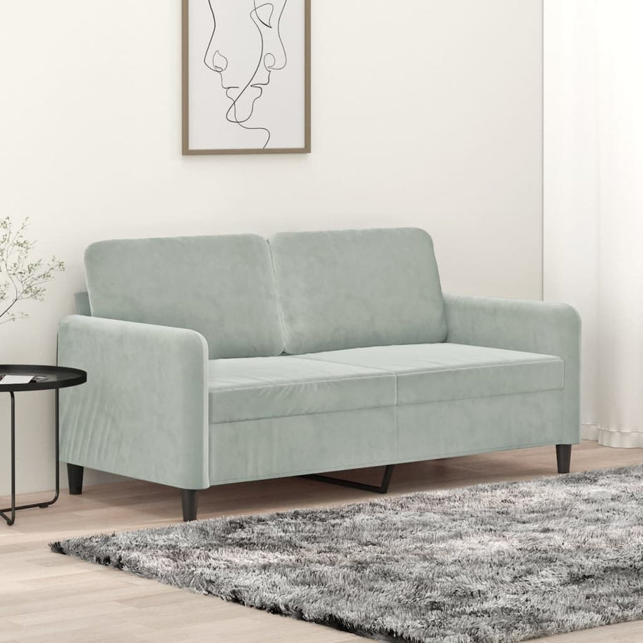 Tweezitsbank Fluweel 140 cm Lichtgrijs