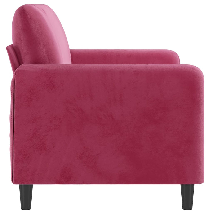 Tweezitsbank Fluweel 140 cm Wijnrood