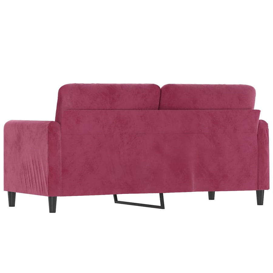 Tweezitsbank Fluweel 140 cm Wijnrood