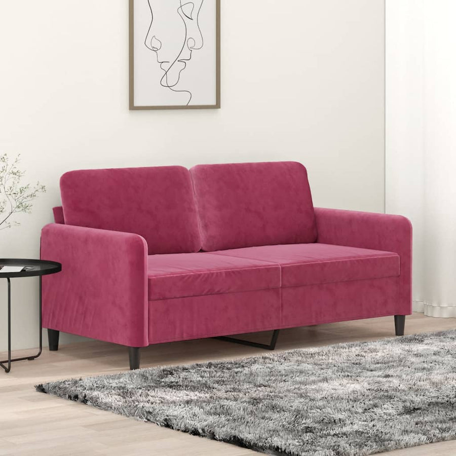 Tweezitsbank Fluweel 140 cm Wijnrood