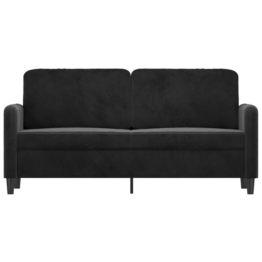 Tweezitsbank Fluweel 140 cm Zwart