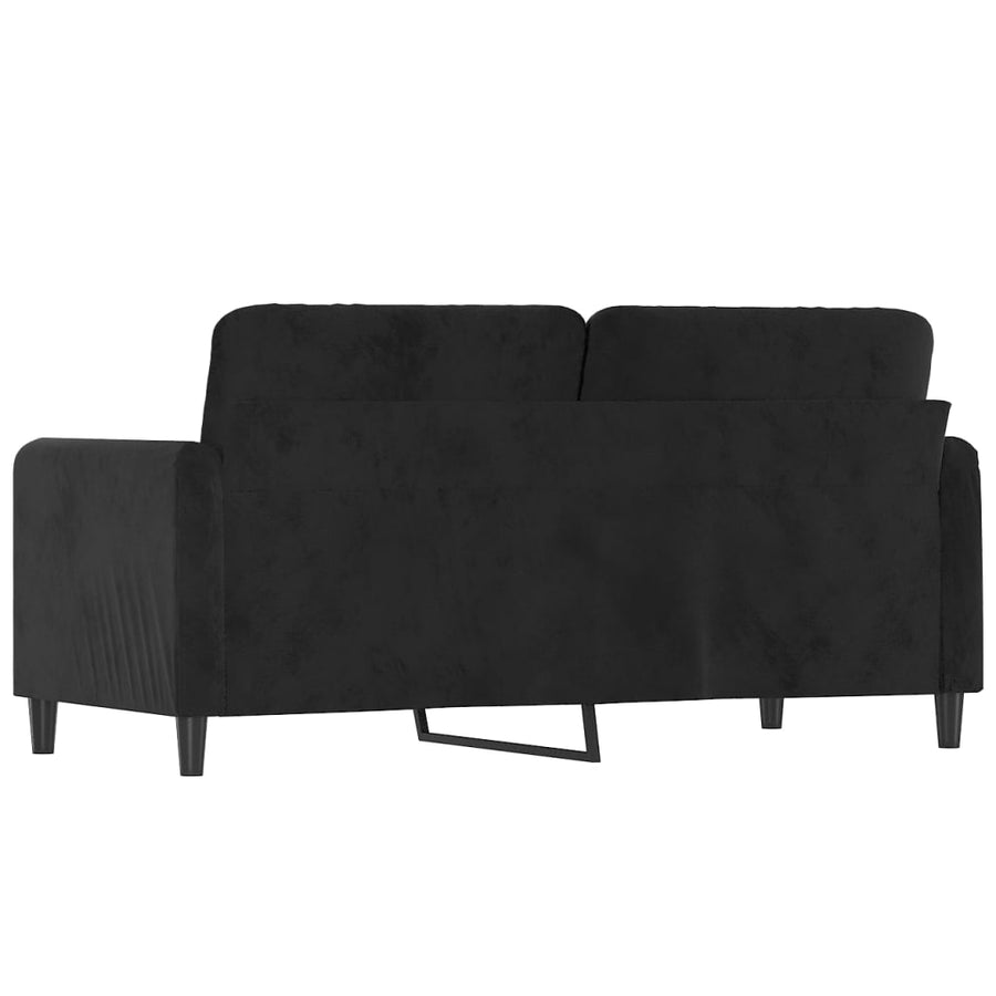 Tweezitsbank Fluweel 140 cm Zwart