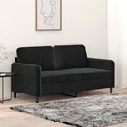 Two-seater sofa 140 cm velvet black