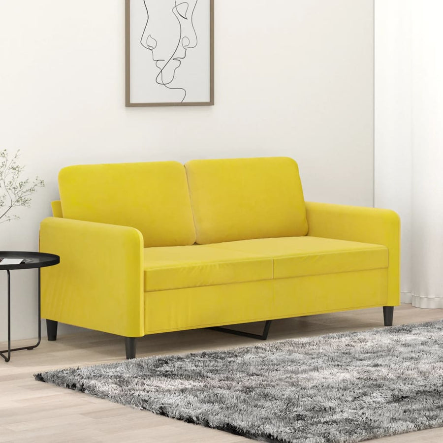 Tweezitsbank Fluweel 140 cm Geel