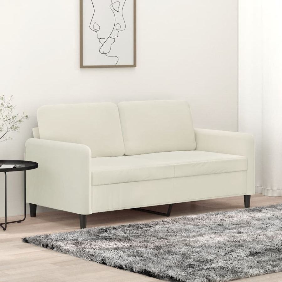 Tweezitsbank Fluweel Kleurig 140 cm Crème