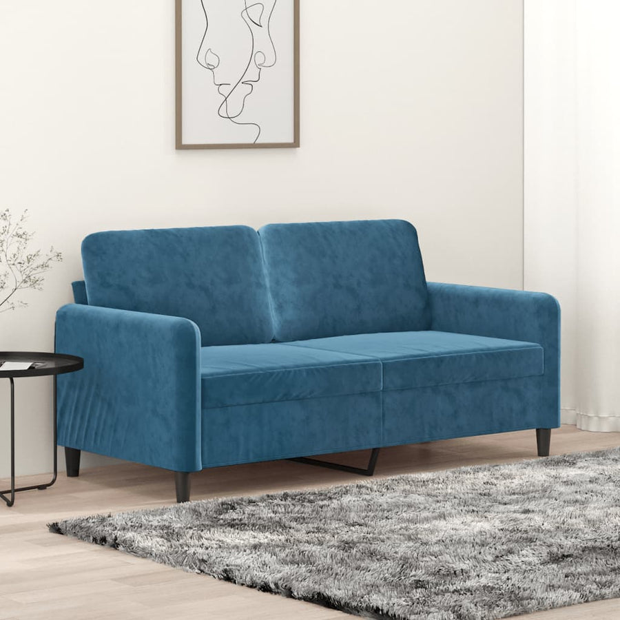 Tweezitsbank Fluweel 140 cm Blauw