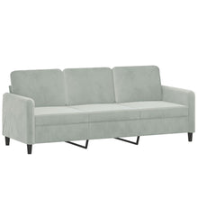 Driezitsbank Fluweel 180 cm Lichtgrijs