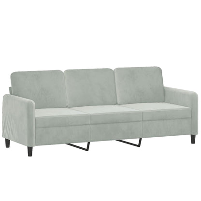 Driezitsbank Fluweel 180 cm Lichtgrijs