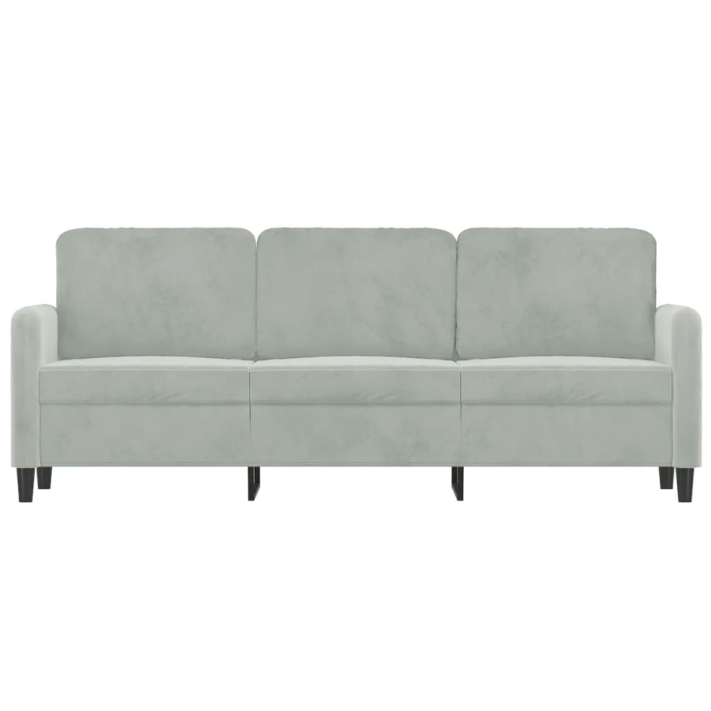 Driezitsbank Fluweel 180 cm Lichtgrijs