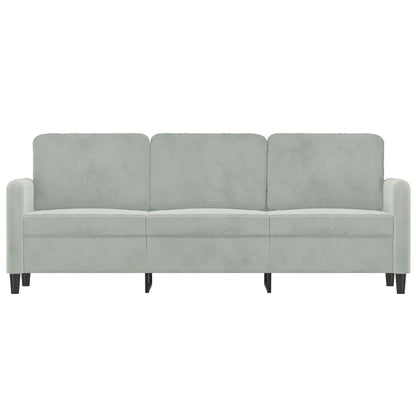 Driezitsbank Fluweel 180 cm Lichtgrijs