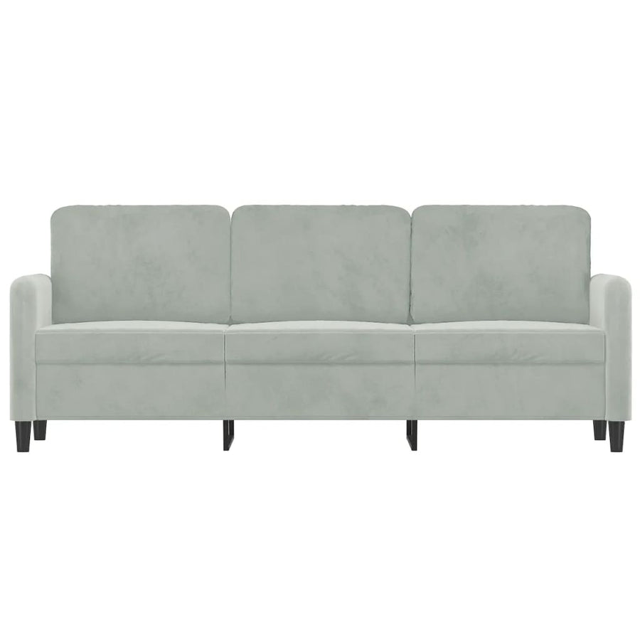 Driezitsbank Fluweel 180 cm Lichtgrijs