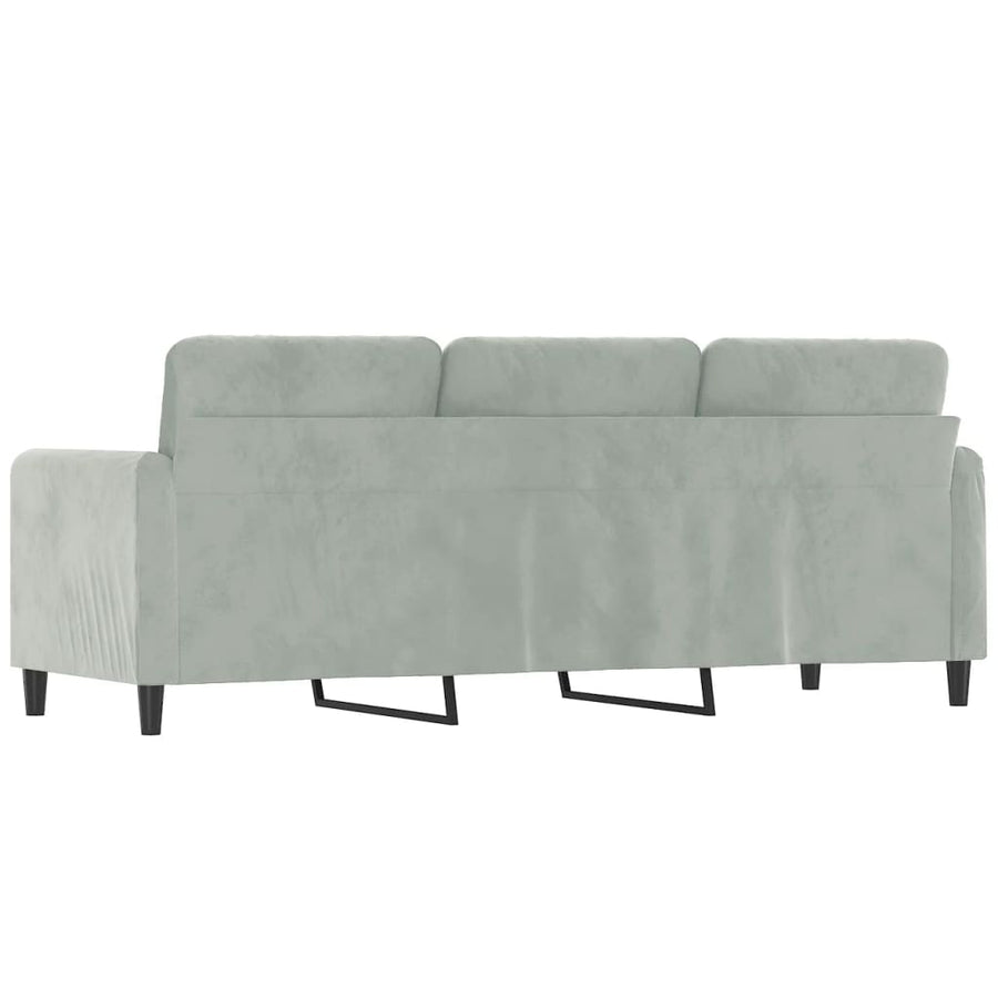 Driezitsbank Fluweel 180 cm Lichtgrijs