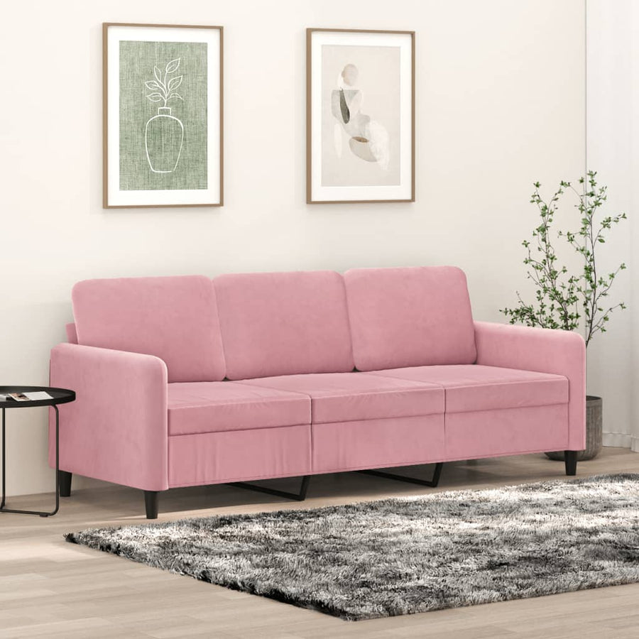 Driezitsbank Fluweel 180 cm Roze