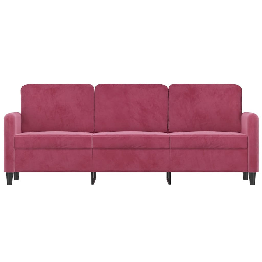 Driezitsbank Fluweel 180 cm Wijnrood