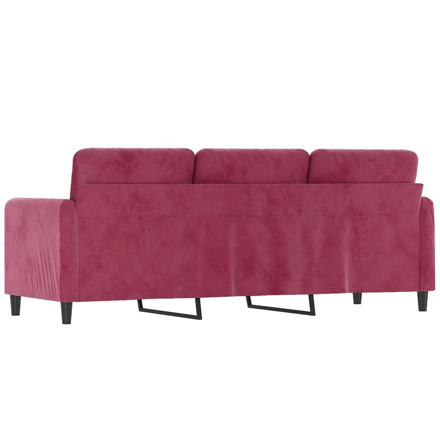 Driezitsbank Fluweel 180 cm Wijnrood