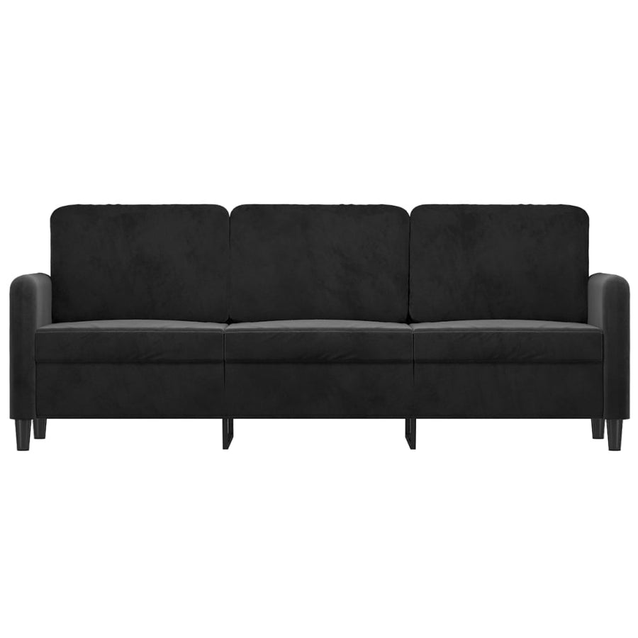 Driezitsbank Fluweel 180 cm Zwart