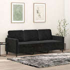 Driezitsbank 180 cm zwart fluweel