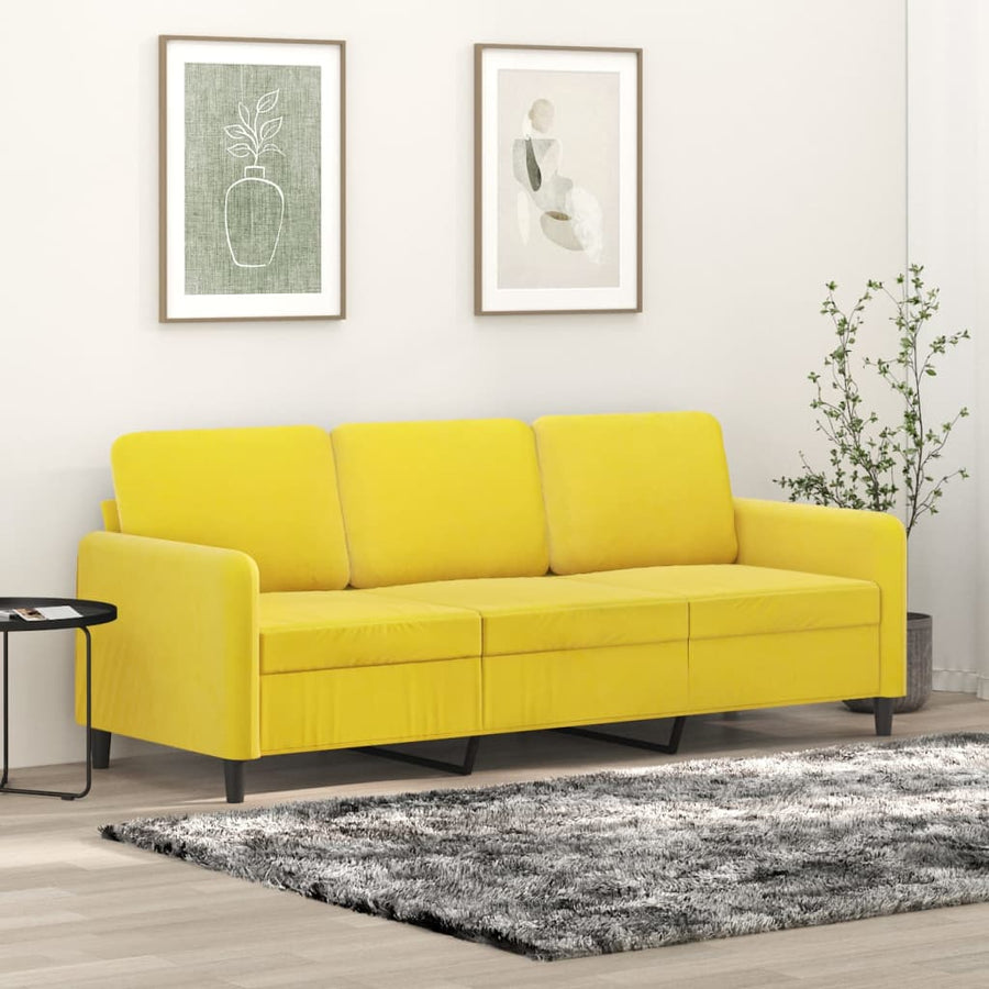 Driezitsbank Fluweel 180 cm Geel