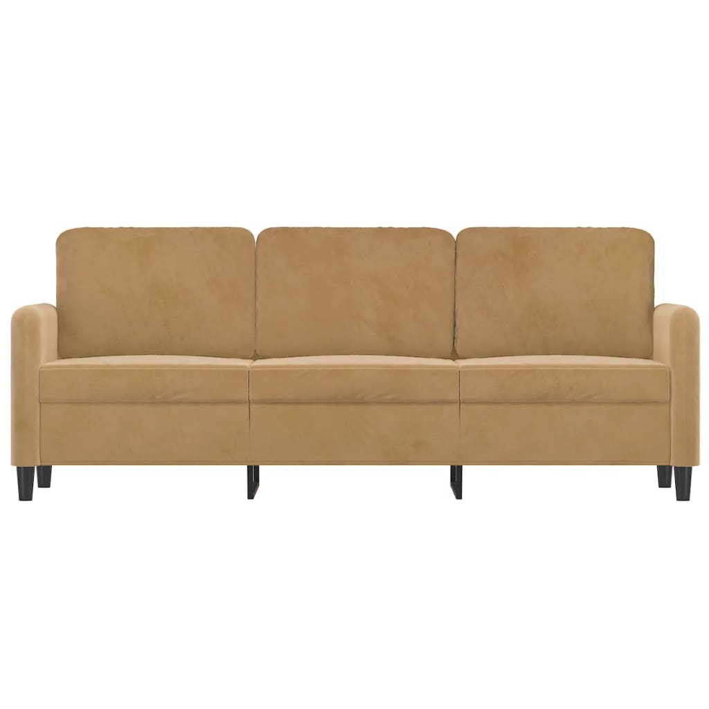 Driezitsbank Fluweel 180 cm Bruin
