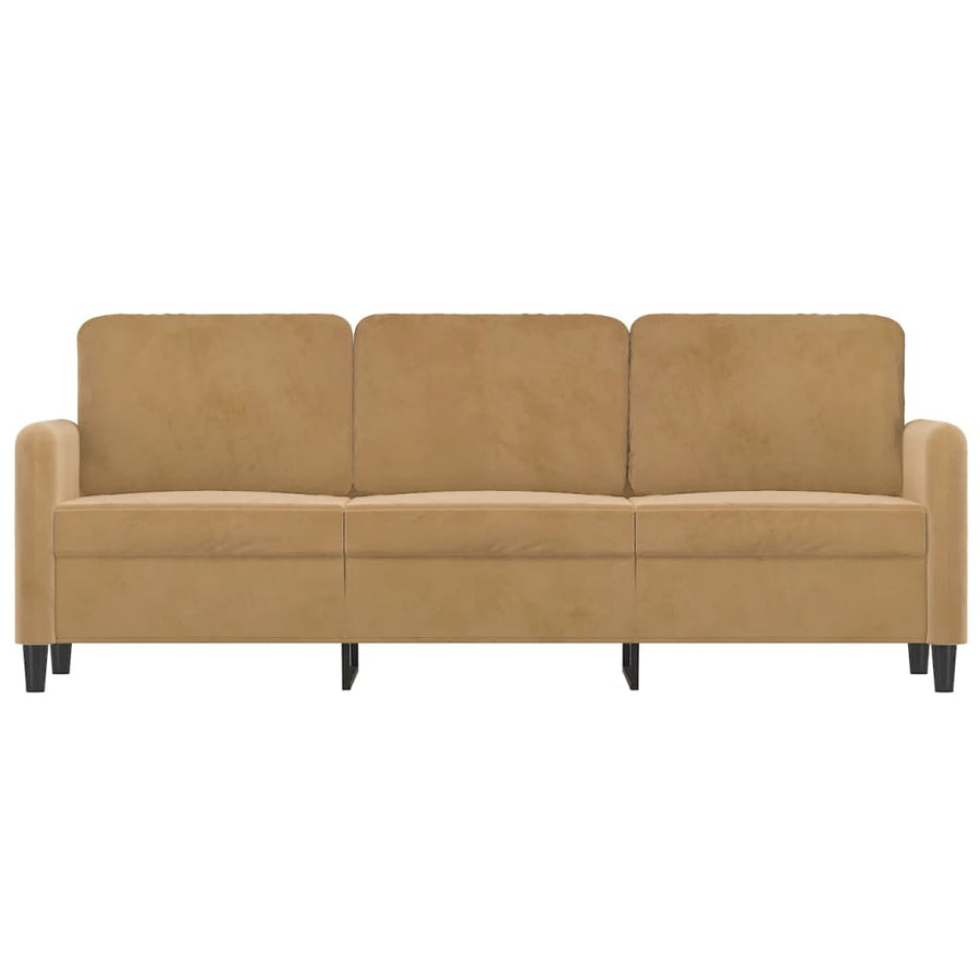 Driezitsbank Fluweel 180 cm Bruin
