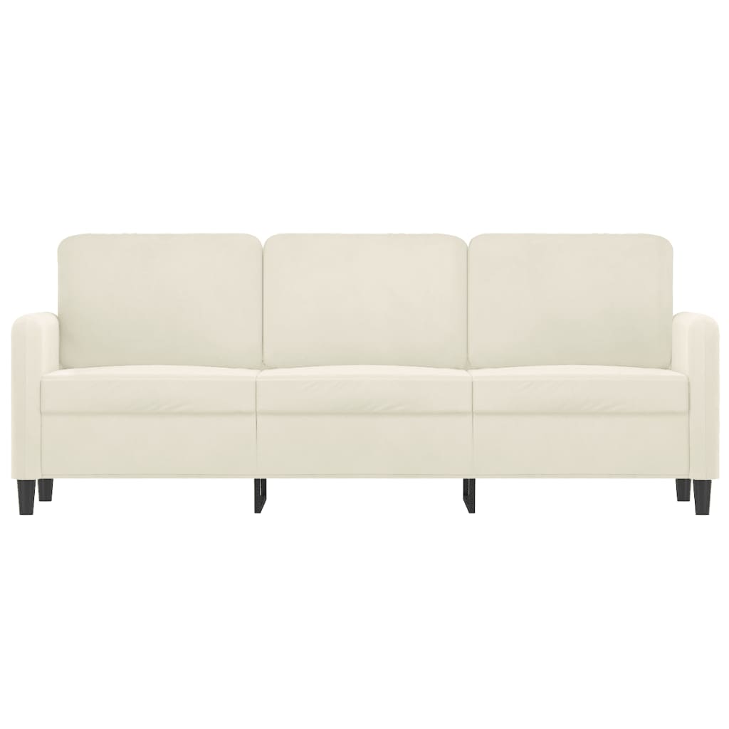 Driezitsbank Fluweel Kleurig 180 cm Crème