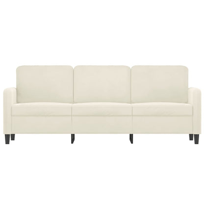 Driezitsbank Fluweel Kleurig 180 cm Crème