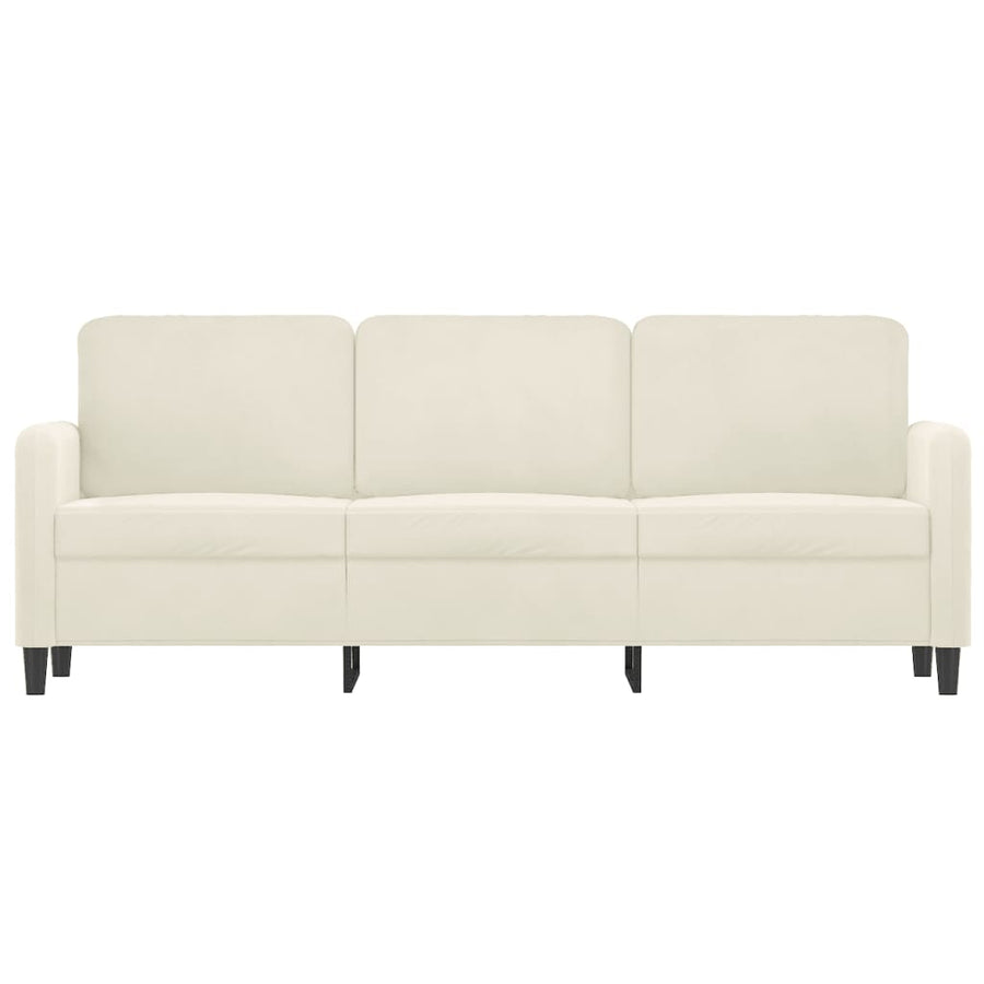 Driezitsbank Fluweel Kleurig 180 cm Crème