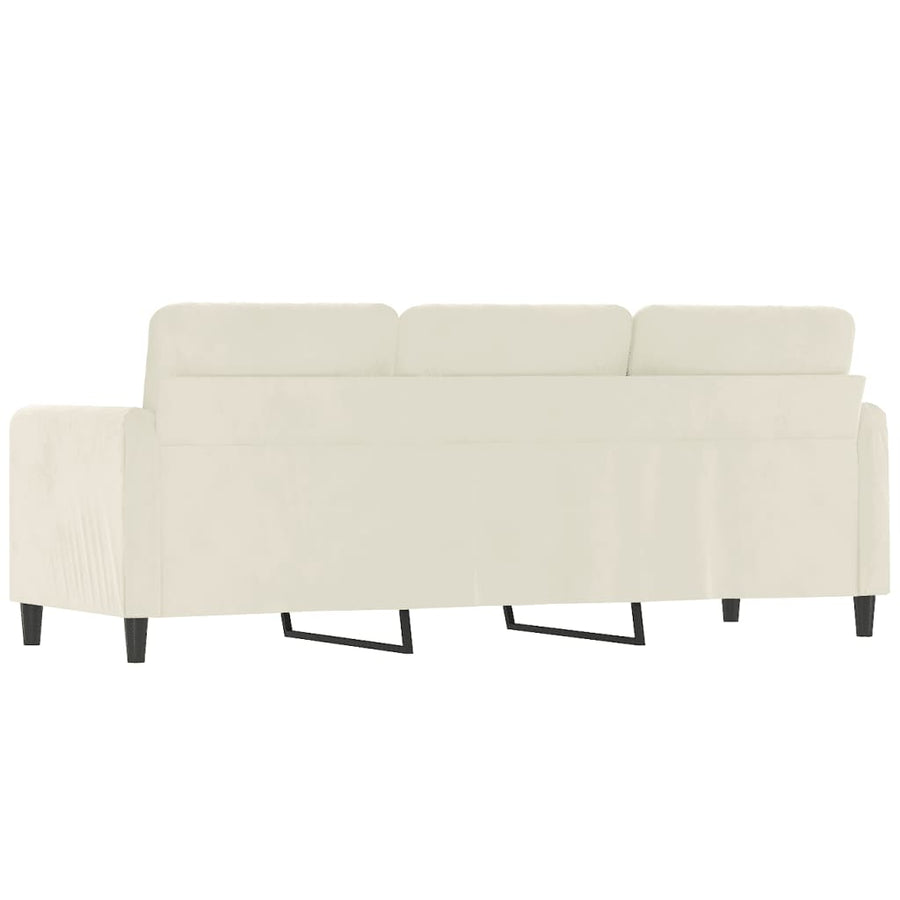 Driezitsbank Fluweel Kleurig 180 cm Crème