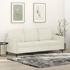 Driezitsbank 180 cm fluweel crème