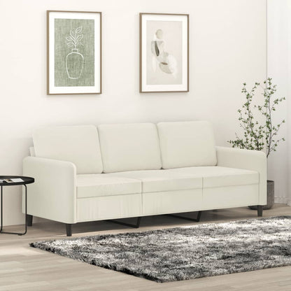 Driezitsbank Fluweel Kleurig 180 cm Crème