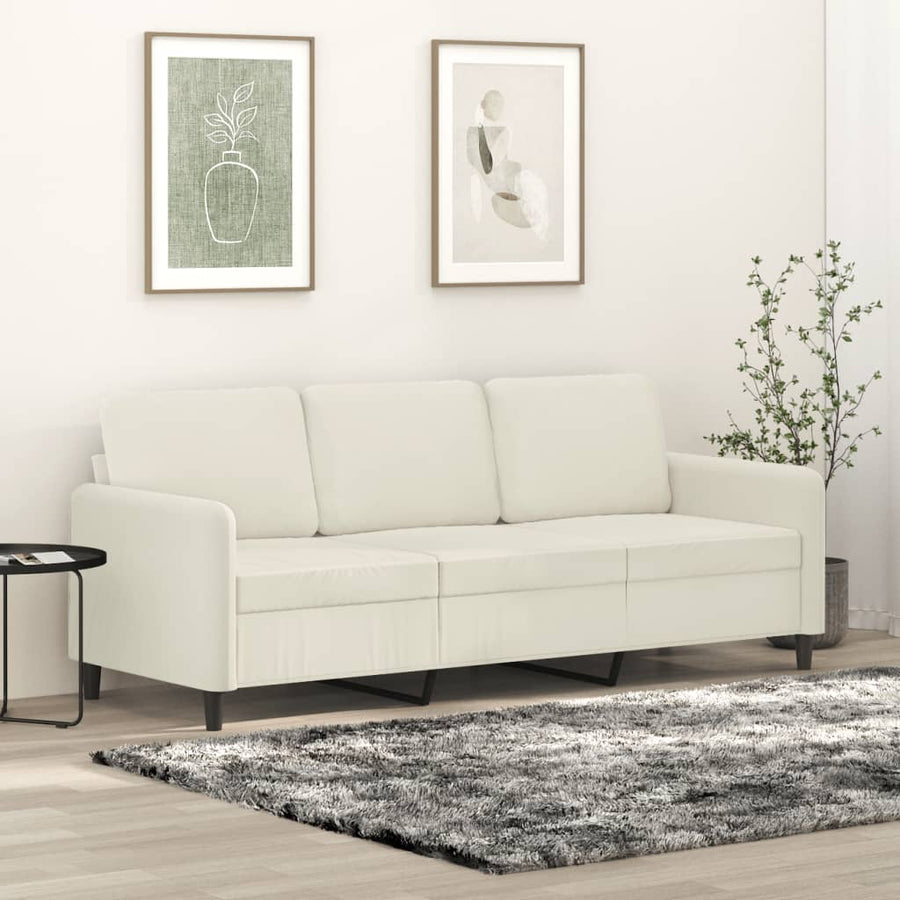 Driezitsbank Fluweel Kleurig 180 cm Crème