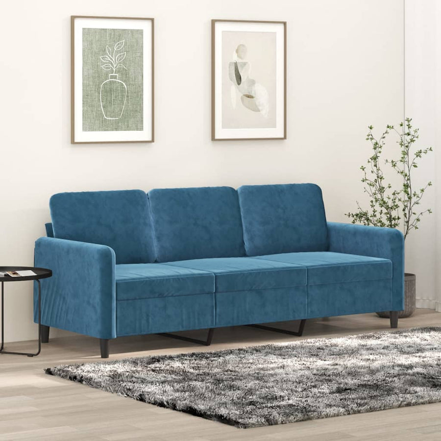 Driezitsbank Fluweel 180 cm Blauw