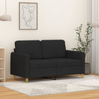 Two-seater sofa 120 cm fabric black