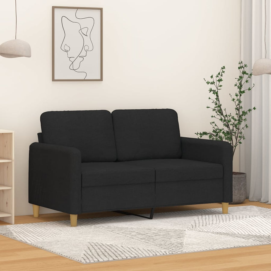 Tweezitsbank Stof 120 cm Zwart