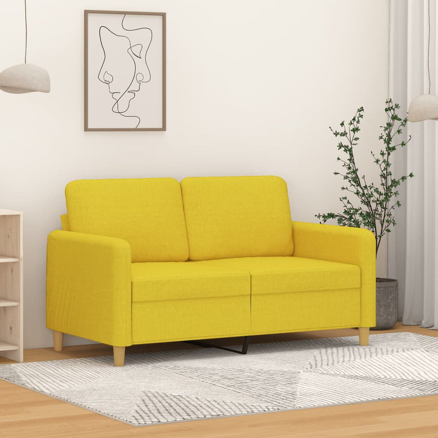 Tweezitsbank Stof 120 cm Lichtgeel