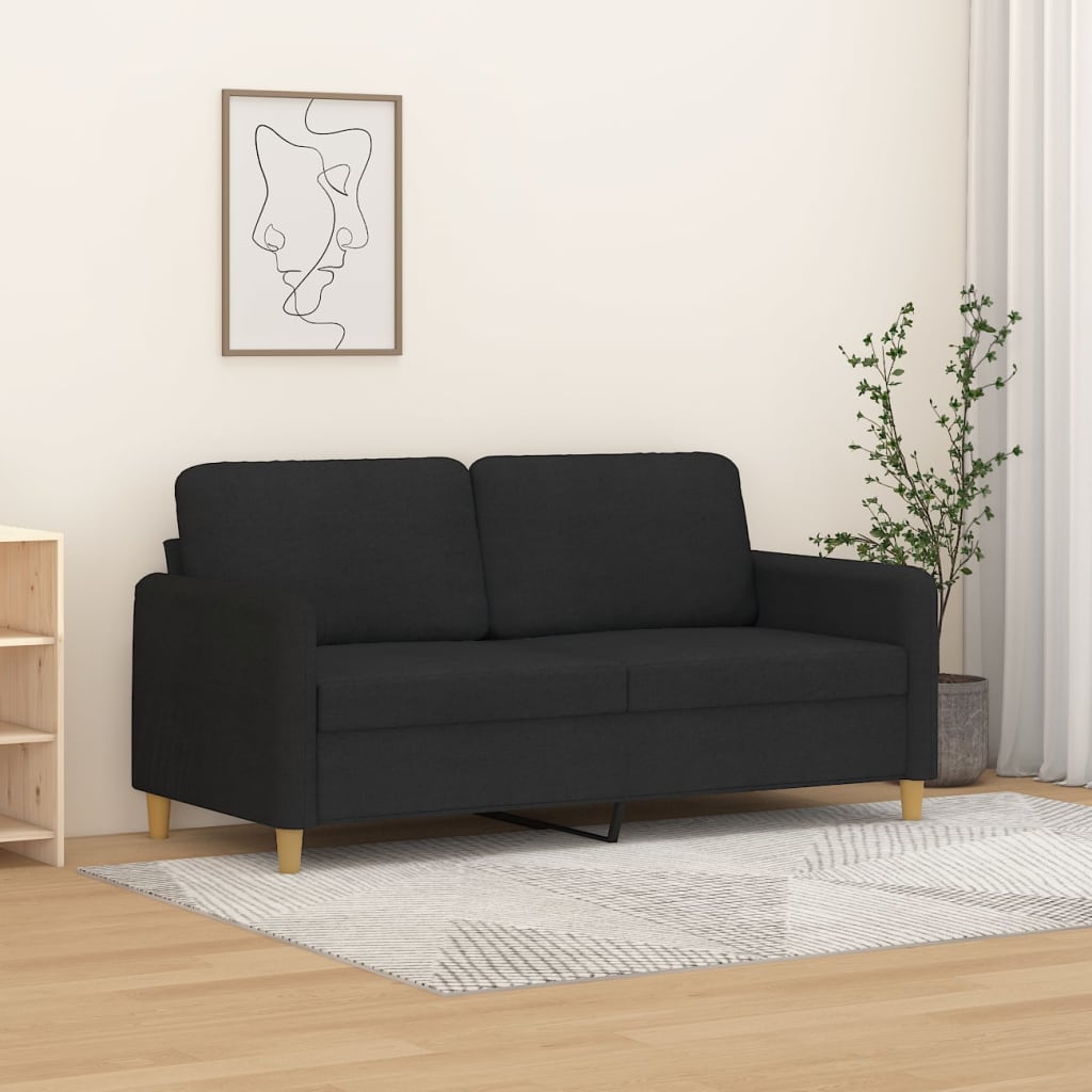 Tweezitsbank Stof 140 cm Zwart